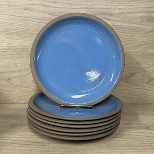 7 Midwinter Bluestone Salad Plates Set Vintage Elements Dining Dishes Japan Lot
